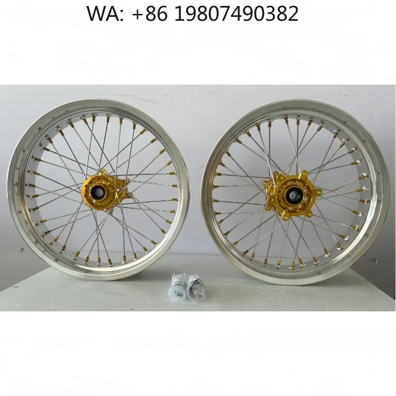 17 Inch Aluminum Alloy Supermoto Wheel Set Hub Assembly Replacement Rims Fit For Dirtbike Supermoto Modification Parts