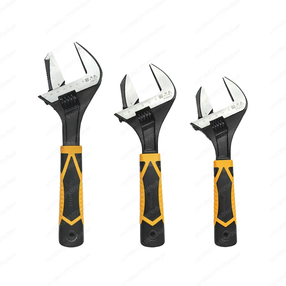 8-12 inch high quality steel forging, multi-function square hole Adjustable Wrench,for water and electricity installation