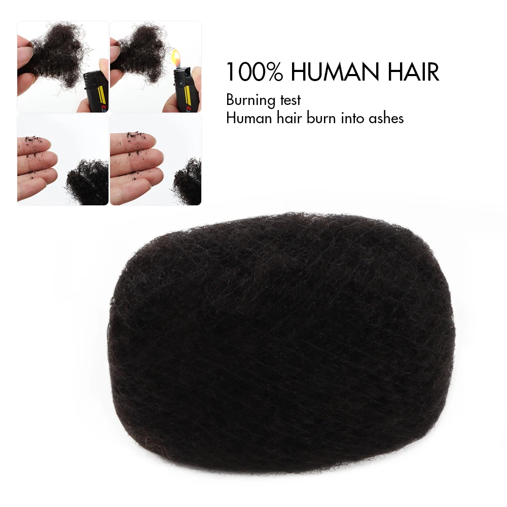 Orientfashion-extensiones de cabello humano 100%, pelo Afro rizado Natural, negro, Remy, rastas, se pueden blanquear, bultos suaves