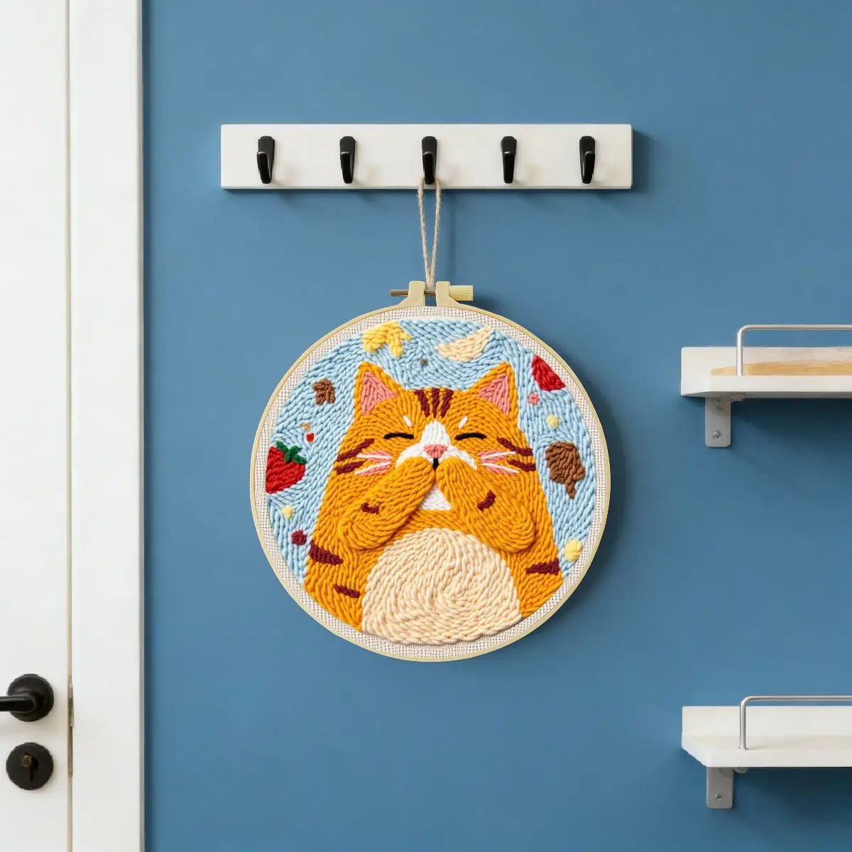 20X20CM/7,87 Zoll Tier - Katze Stanznadel-Stickset, Stickerei-Kit, gestrickte Stickerei, DIY, handgemachtes Geschenk, Heimdekoration – Detail 5