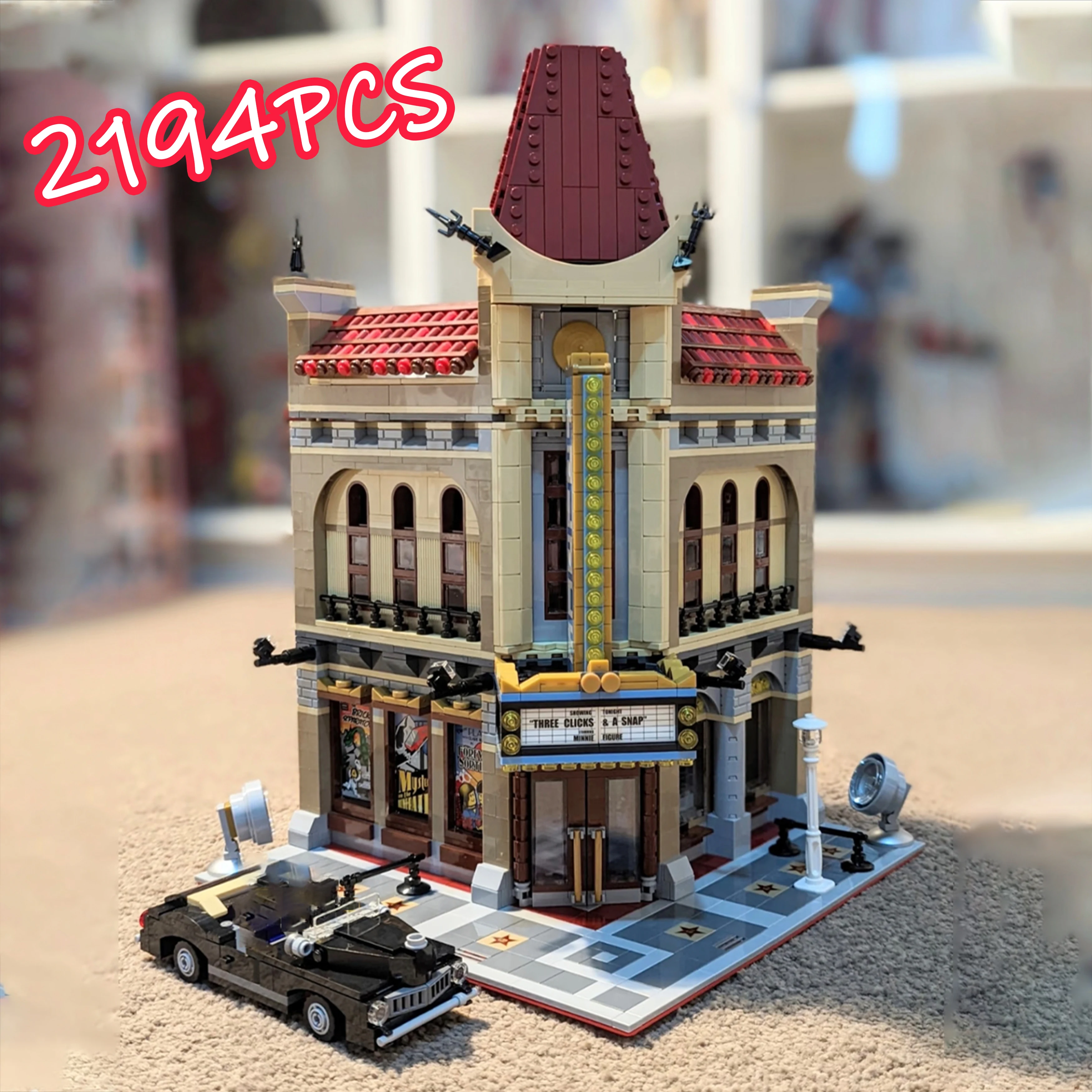 

Compatible 10232 MOC Grand Theater Building Blocks Modular Street View Architecture Model Display Set Model Gift