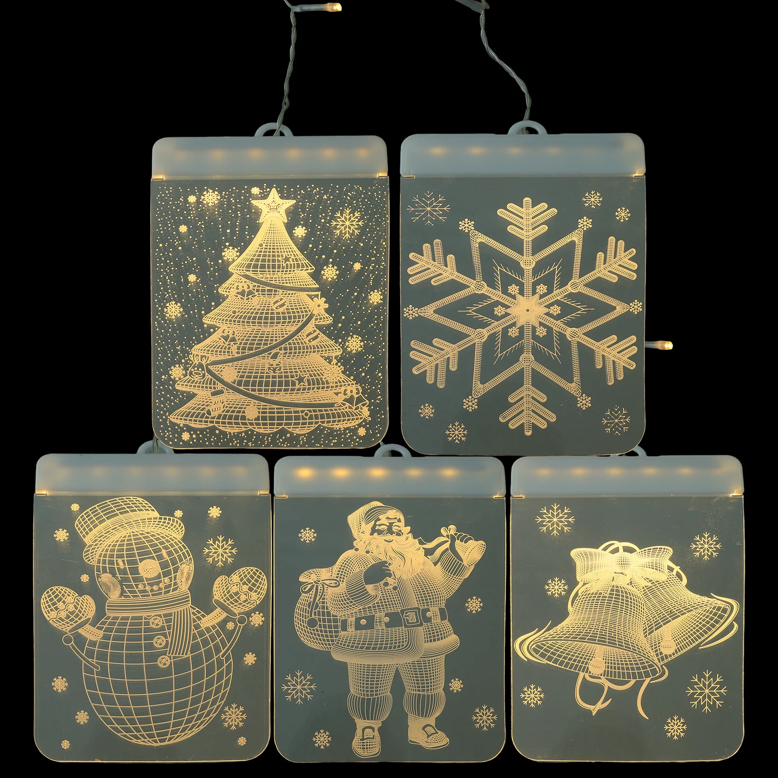 

Christmas 3D Snowman Snowflake LED Curtain String Lights Remote Control Indoor Window Decoration Warm Glow Holiday Party