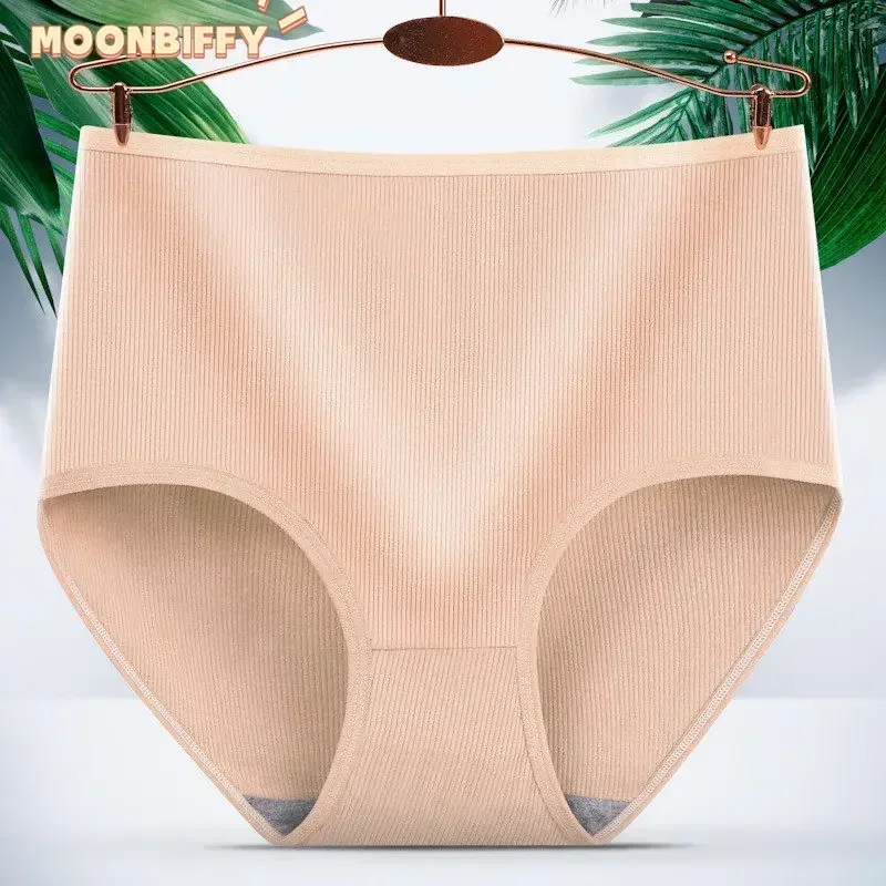 2024 Large Size High Waist Cotton Crotch Briefs Women Seamless Belly Holding Female Middle Aged Mother Underwear