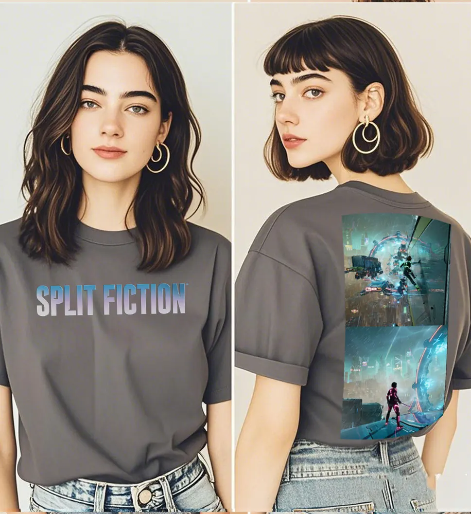 2025 Split Fiction Graphic T Shirts Summer Cotton Shirt Regular Short Sleeve Game Inspired Top Video Game Merchandise Fans Gift