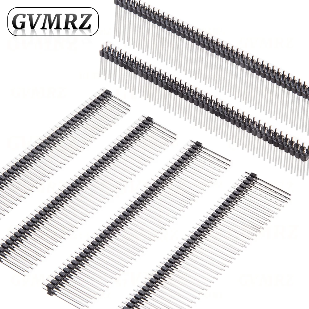10PCS Single Double Row Male 1x40P/2x40P 2.54mm Height Long Breakable Pin Header Needle length 15 17 19 20 21 23 25mm NEW