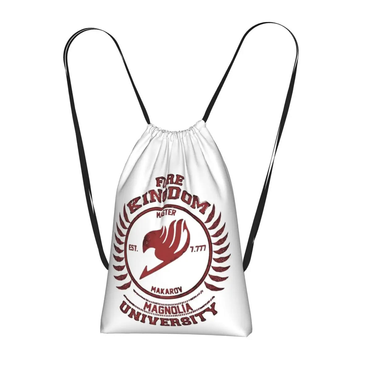 Fairy Tail Team Flag Drawstring Backpack hiking cycling Bag Portable Travel Drawstring Bag for Men Women