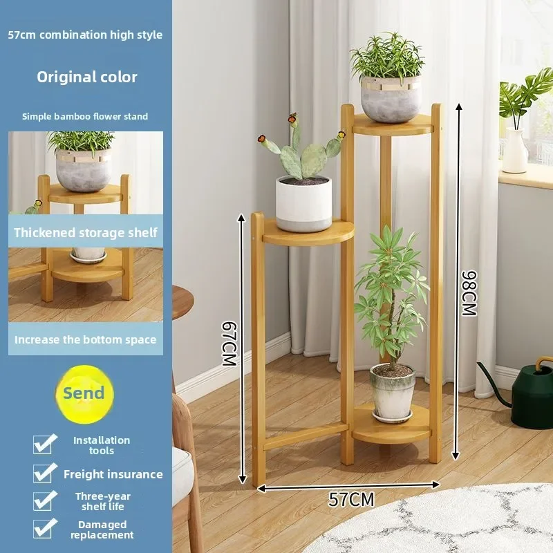 

Flower Rack Floor-to-ceiling Multi-layer Succulent Bamboo Rack Flower Rack Pot Rack Factory