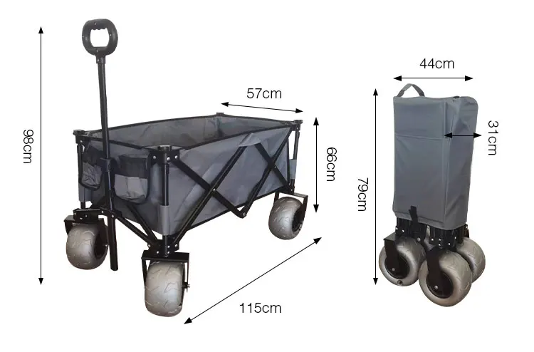 Premium Quality  Electric Wagon with Balloon Wheels Beach Cart with Mesh Structure for Garden Use
