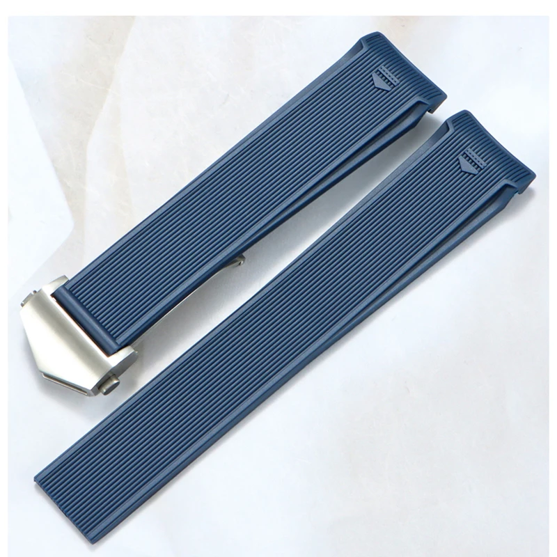 High quality Silicone Rubber Watch Strap For Tag Heuer  Watchband CARRERA AQUARACER 300 WAY201A WAY211C Black BlueBracelet 22mm