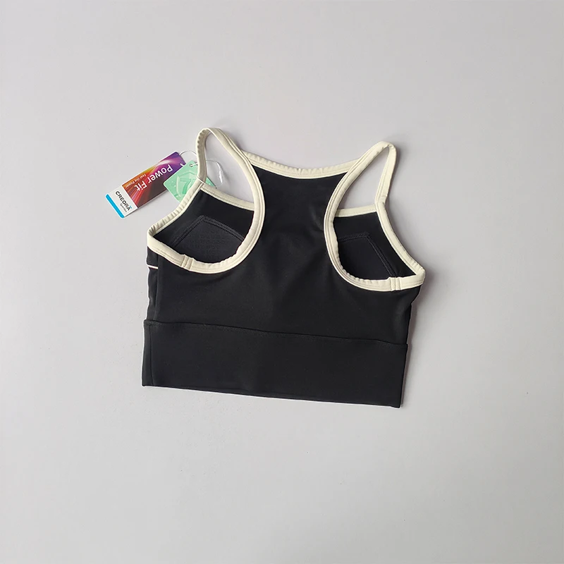 Neue Kontrastfarbene Amerikanische Retro-Sport-Lingerie mit Hochfestem Brustpolster, Yoga-Schöner Rücken, Pendler-Fitness-Oberteil – Detail 9