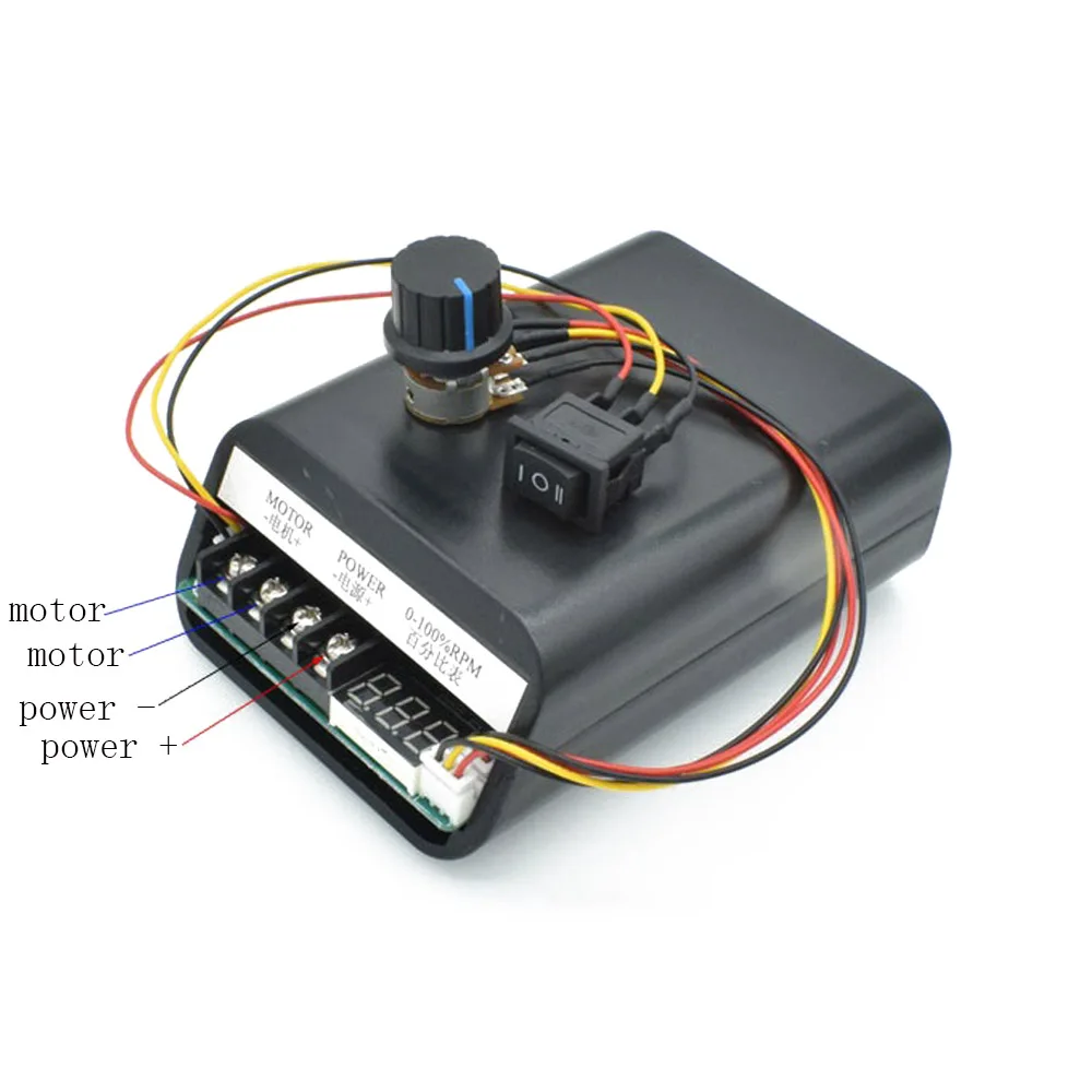 

PWM DC Motor Speed Controller Max 60A CW CCW Digital Display 0~100% Adjustable Drive Module Input 10V~55V