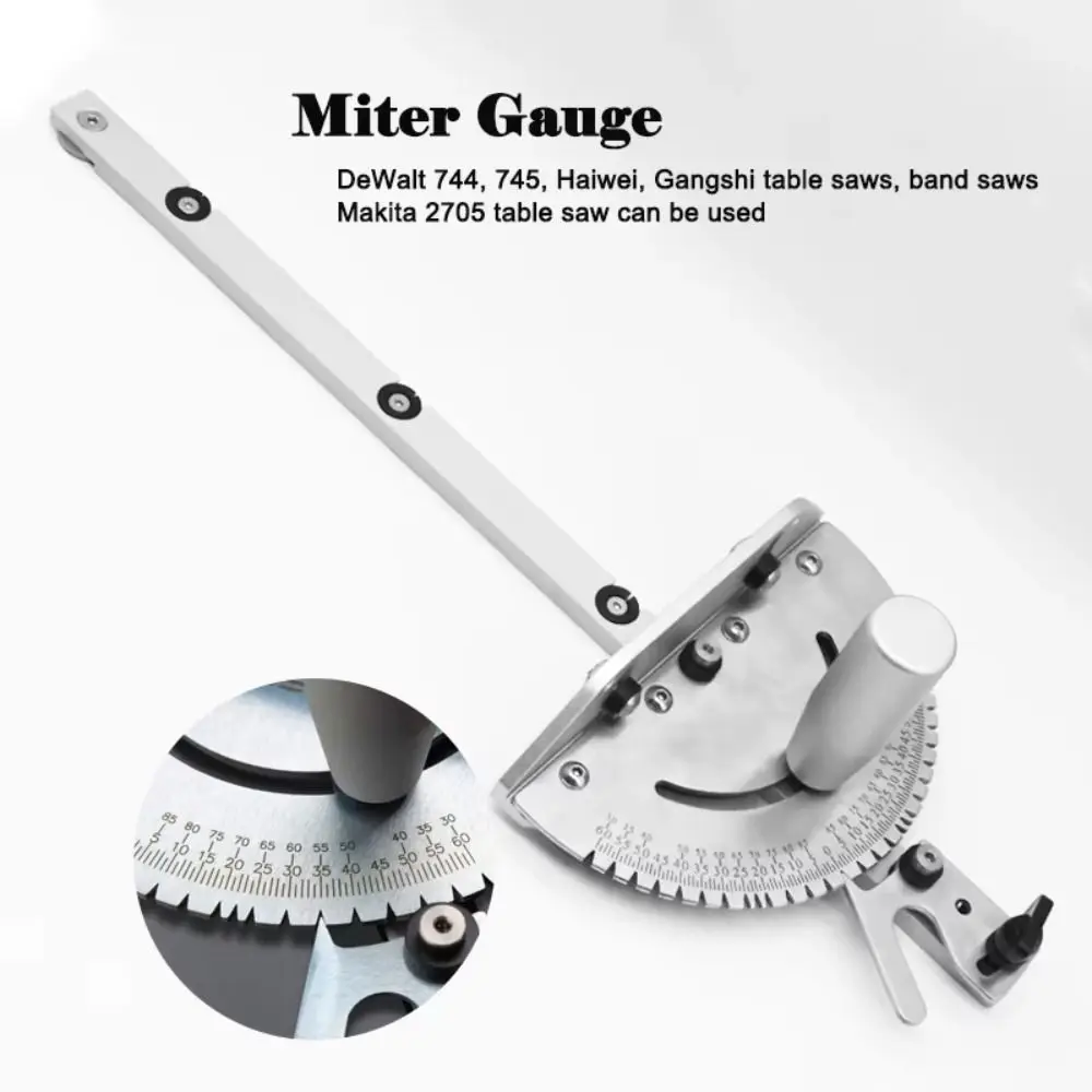 

Adjustable Woodworking Miter Gauge Flip Stop Aluminum Alloy Push Ruler Precision Repetitive Cut Angle Ruler Table Saw Router