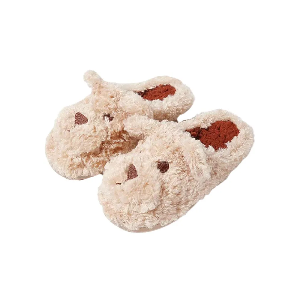 Houseshoes الشتاء أفخم الكلب النعال لينة المضادة للانزلاق الكرتون فروي النعال رشاقته الدافئة سميكة سوليد المنزل أحذية قطنية داخلي #1
