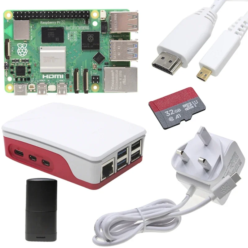 Raspberry Pi 5 8GB 4GB RAM Original Development Board Kits with Case+SD Card+Cooling Fan+Power Supply+Single Board Compute