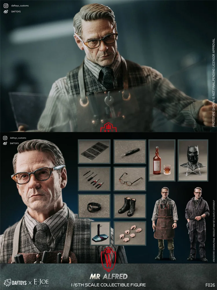 DAFTOYS x E.JOE custom F026 1/6 Collectible Movable Action Figure Alfred บัตเลอร์ที่ละเอียดอ่อน 12 "ชุดตุ๊กตาแฟนงานอดิเรกของขวัญ