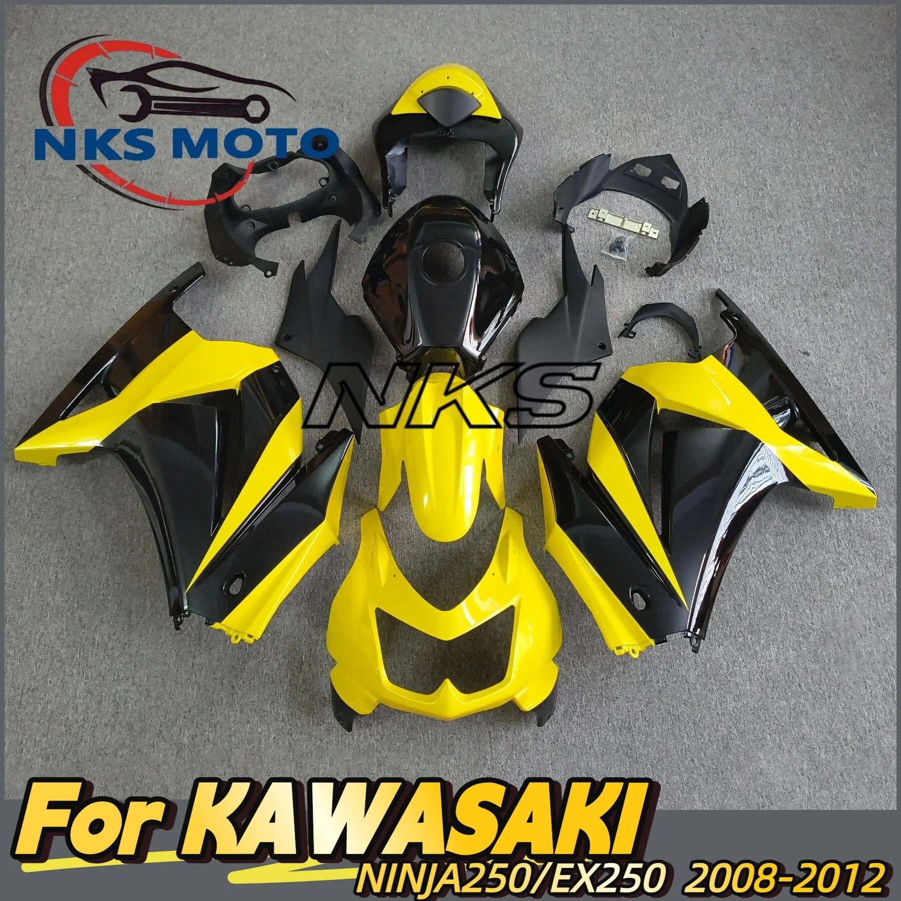 New ABS Motorcycle Whole Fairings Kit Fit For KAWASAKI Ninja 250R EX250 2008 2009 2010 2011 2012 Bodywork Set Custom Yellow