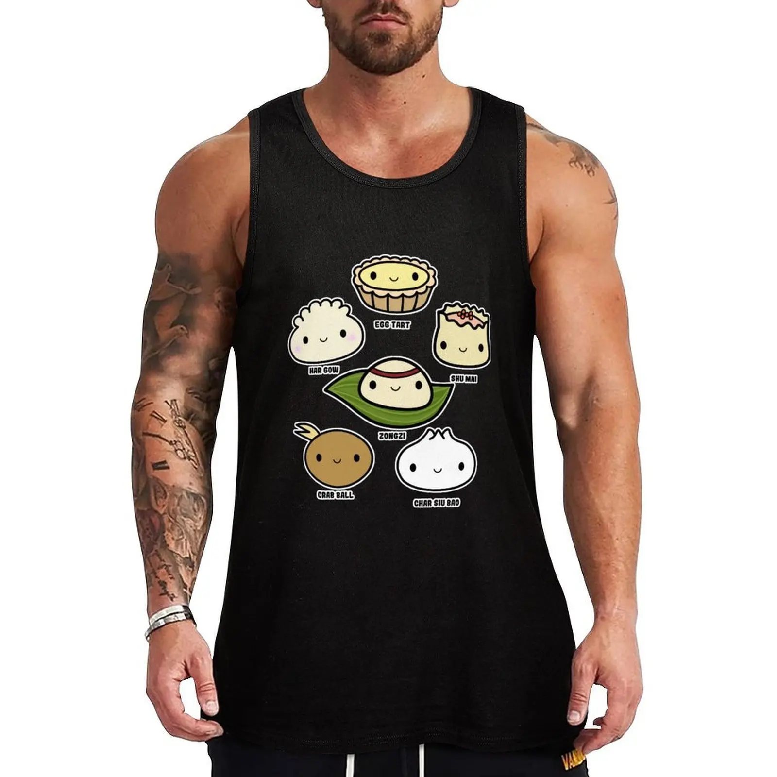 

Dim Sum Friends Tank Top Fashion Graphic Tank Top Trendy Print Sleeveless Shirt