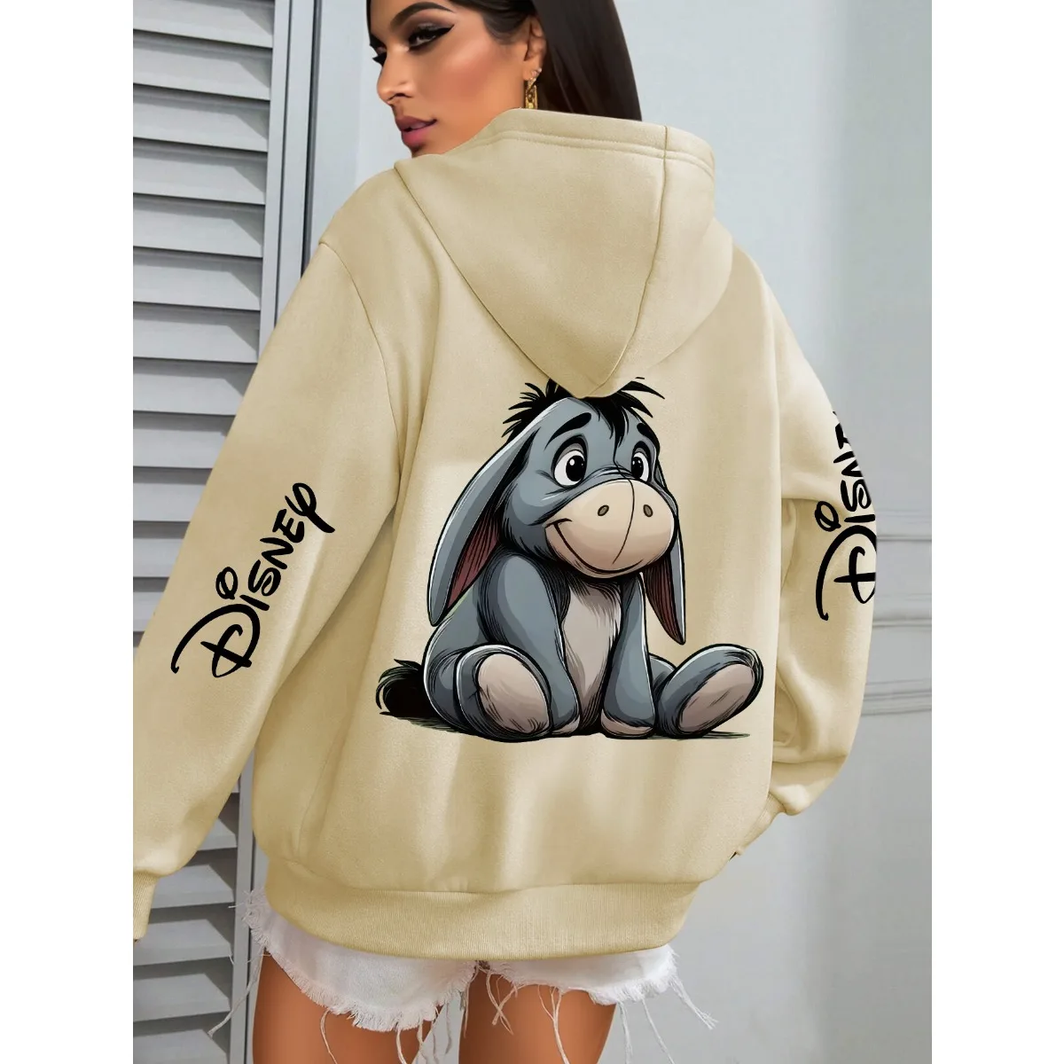 2026 ชุดกีฬาคลุมด้วยผ้าลายดิสนีย์เอียร์ร์สำหรับผู้หญิงรุ่นใหม่ สตรีทแวร์ ลำลอง ใช้ได้ทุกวัน อเนกประสงค์