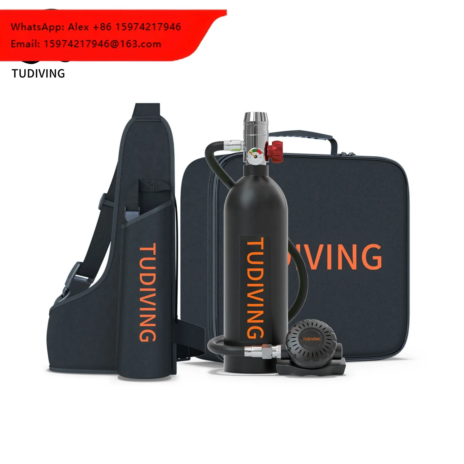 TUDIVING Factory Supply OEM Wholesale 1L Breath 15-25Min Swimming Swim ISO Standard Aluminum Air Tank Scuba Diving Equipment