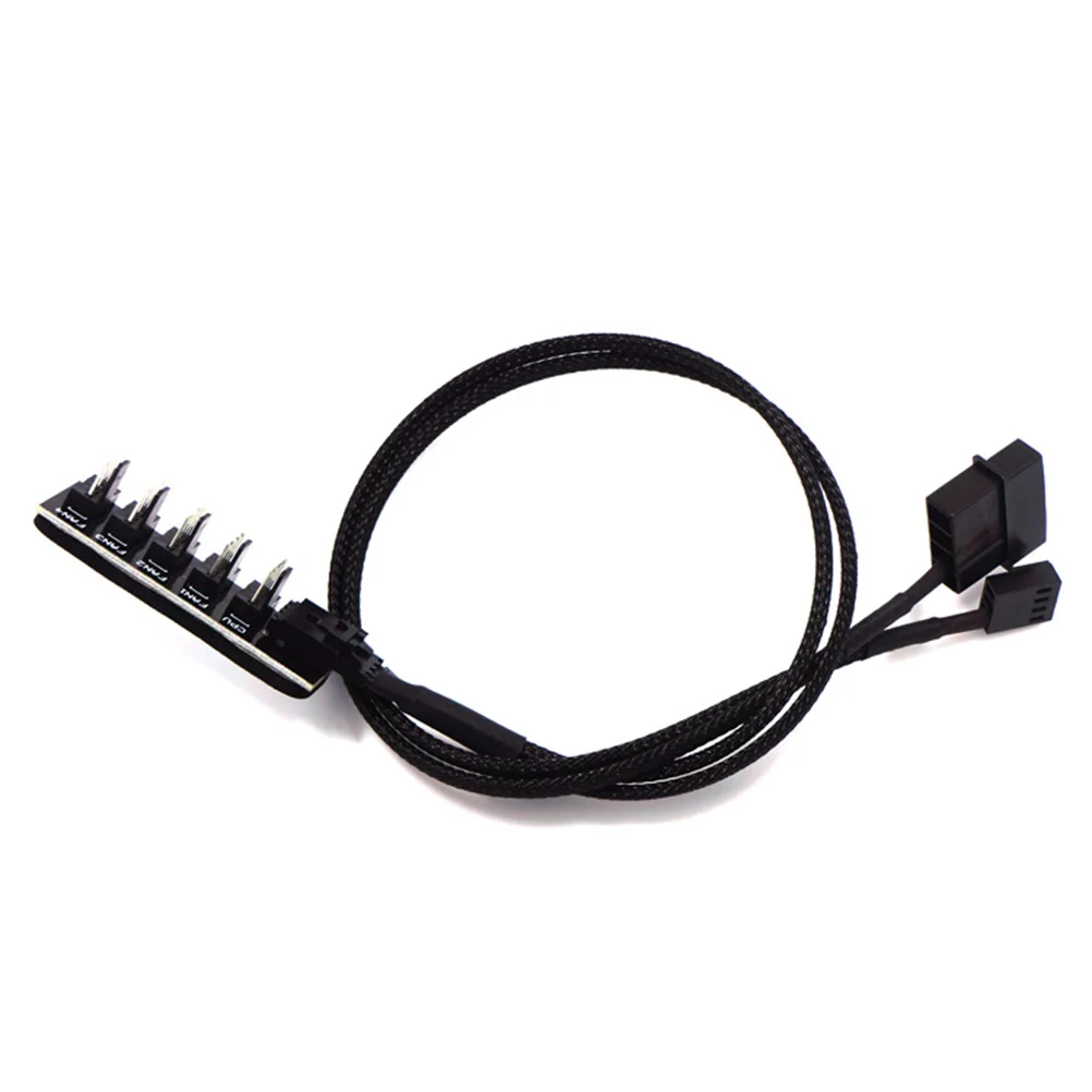 

Hub PWM 5-Pin Male Cable Power Adapter Cable Sleeved Cord for Computer