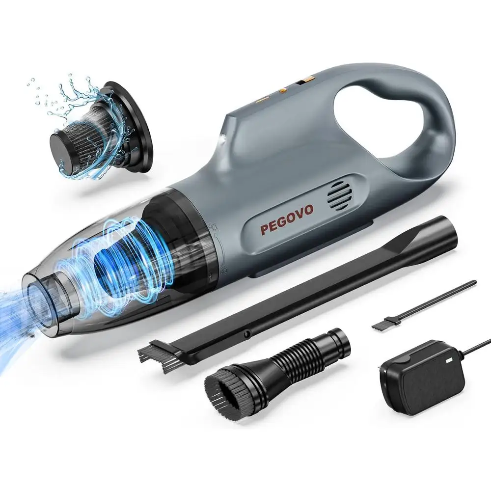 Handheld Cordless Vacuum Cleaner 10000Pa Suction Rechargeable Car Vacuum with LED Light Pet Brush 30Min Battery Life HEPA Filter