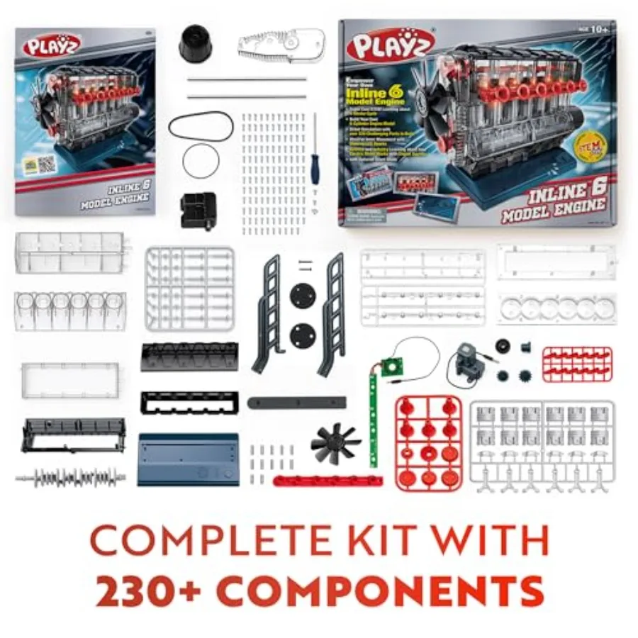 Engine Model Kit - Build Your Own STEM Small Engine that Runs Kit for Adults and Age 10-12+, Visible Mini Engine Kit that Works