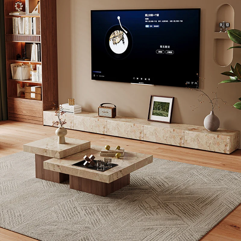 Moderner, schlichter Couchtisch für das Wohnzimmer, Designer-Couchtisch mit klarer Ästhetik, einzigartiger Beistelltisch, minimalistischer Luxus-Couchtisch, Wohnmöbel
