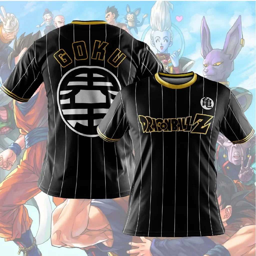 Son Goku Super Saiyan T-shirt grande para crianças, roupas de manga curta, Dragon Ball Z, branco, preto, laranja, camisa respirável