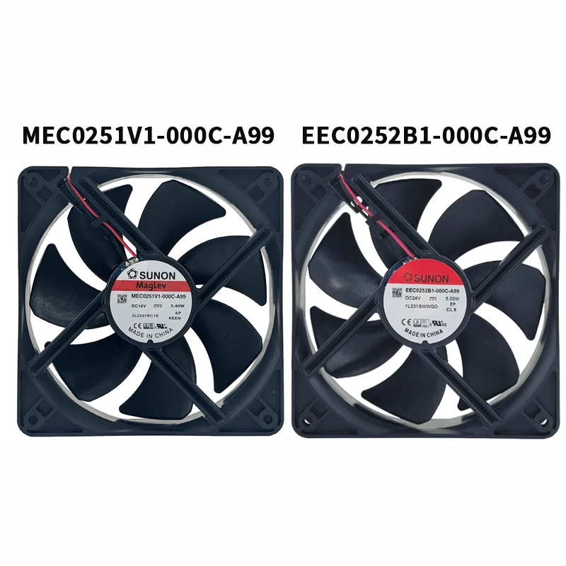 MEC0251V1-000C-A99 & EEC0252B1-000C-A99 12025 120×120×25mm DC Axial Flow Cooling Fan Industrial Cabinet Exhaust Heat Dissipation