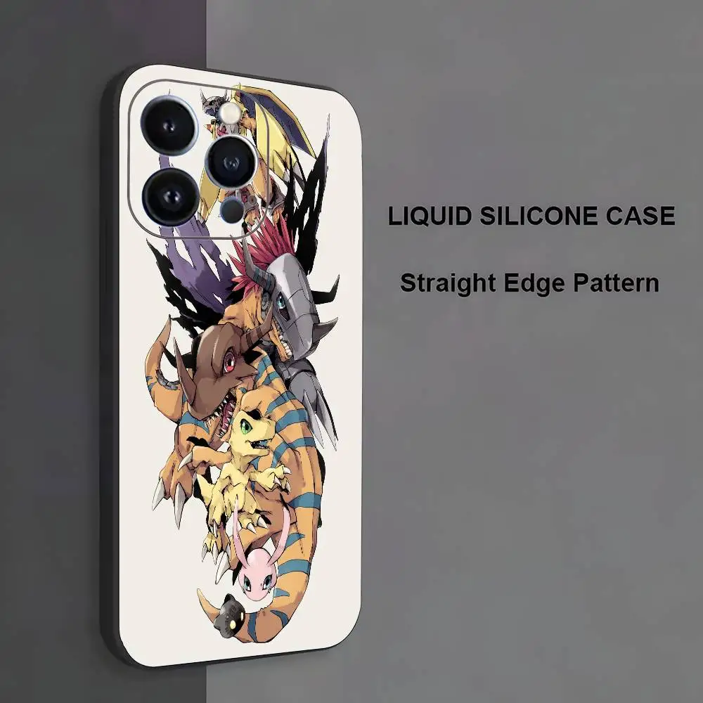 Чехол для телефона с рисунком D-Digimon для iPhone 17,16,15,14,13,12,11, Pro Max, XS, XR, SE, Mini,8,7, мягкий силиконовый черный чехол