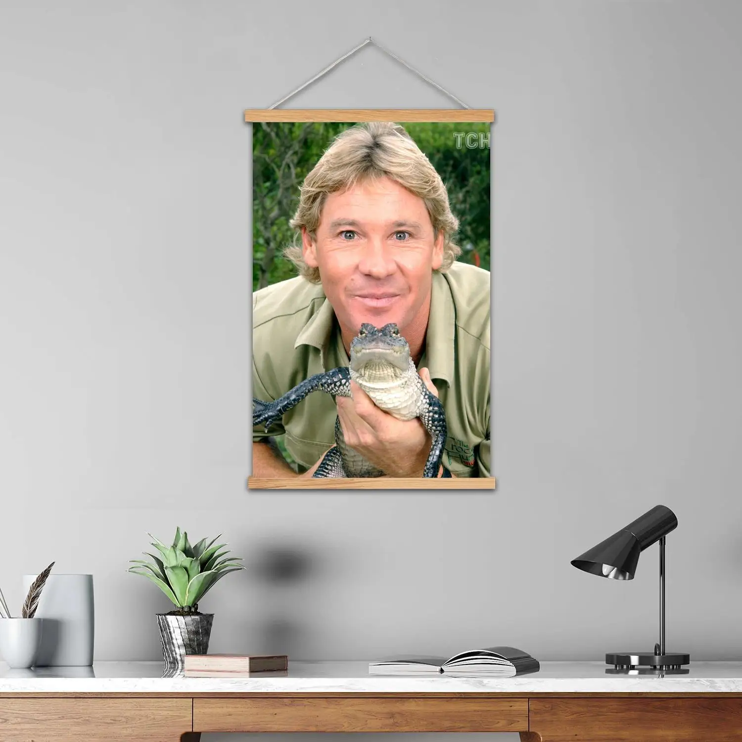 ستيف اروين مضيف التلفزيون مؤطرة جدار اللوحة قماش ملصق فني و جدار الفن الحديث الأسرة ديكور غرفة نوم الملصقات ، اللوحة الزخرفية