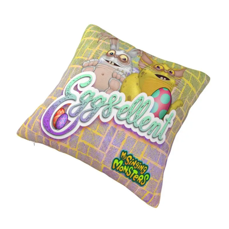 Custom Nordic My Singing Monsters Eggs Cushion Cover for Sofa Polyester Video Games Throw Pillow Case