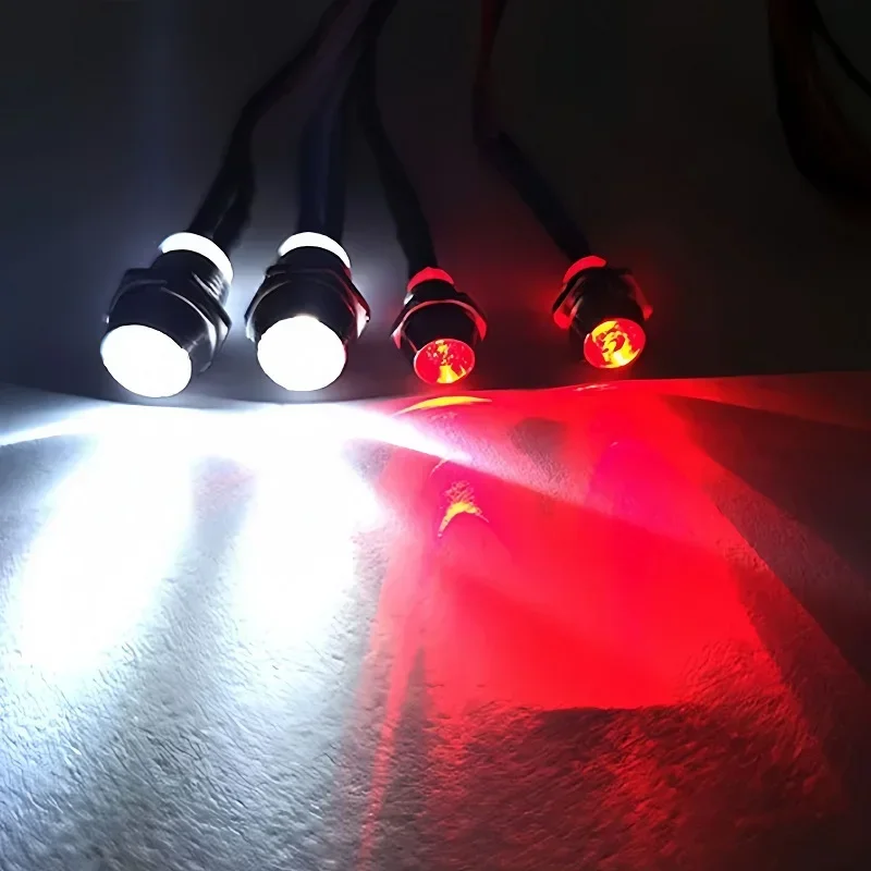 RC headlights 2/4/6/8 red white 3/5mm LED lights RC spotlight remote control front and tail lights