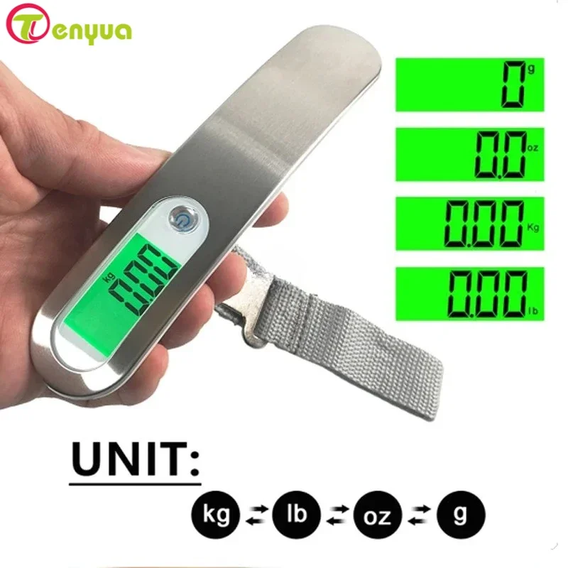 Portable Electronic Scale Digital LCD Hanging Scale 110lb/50kg Luggage Suitcase Travel Baggage Bag Weight Scale Balance Tool