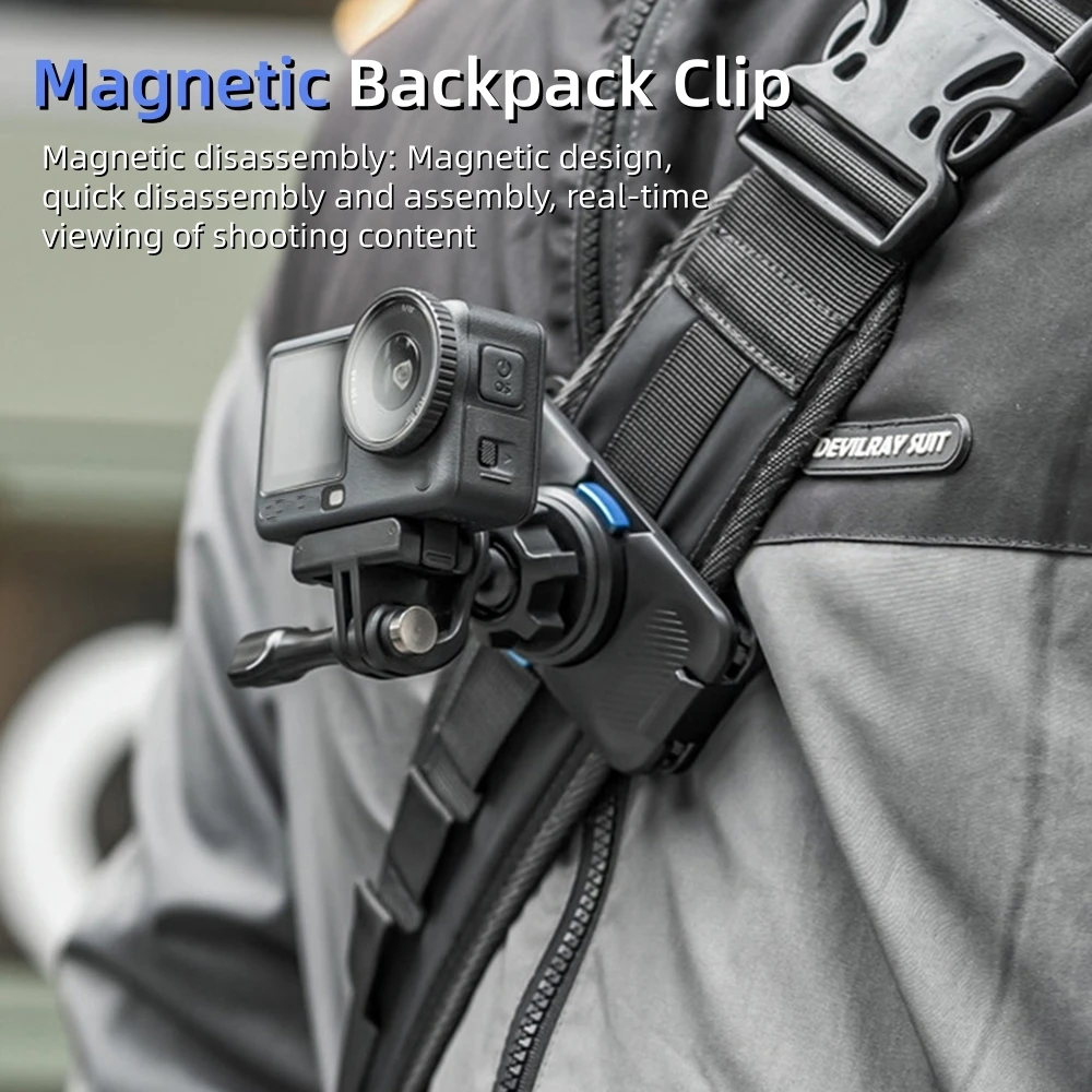 

Universal Quick Release Action Camera Backpack Clip Mount for GoPro 13 12 11 DJI Action 6 5 Pro 4 Insta360 Shooting Accessories