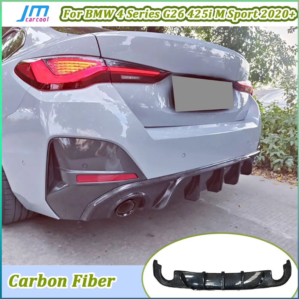 

Автомобильный задний диффузор, спойлер из углеродного волокна со светодиодом для BMW 4 серии G26 425i M Sport 2020 + FRP, удлинитель заднего бампера