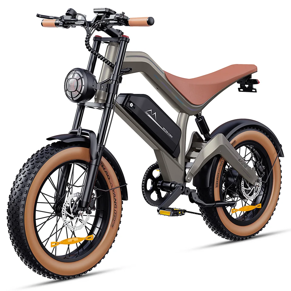 DYU M20 Electric Bike 1500W Peak Motor 48V 18.2Ah Lithium Battery 20x4.0 Inch Fat Tire E-Bike with Disc Brakes image 1