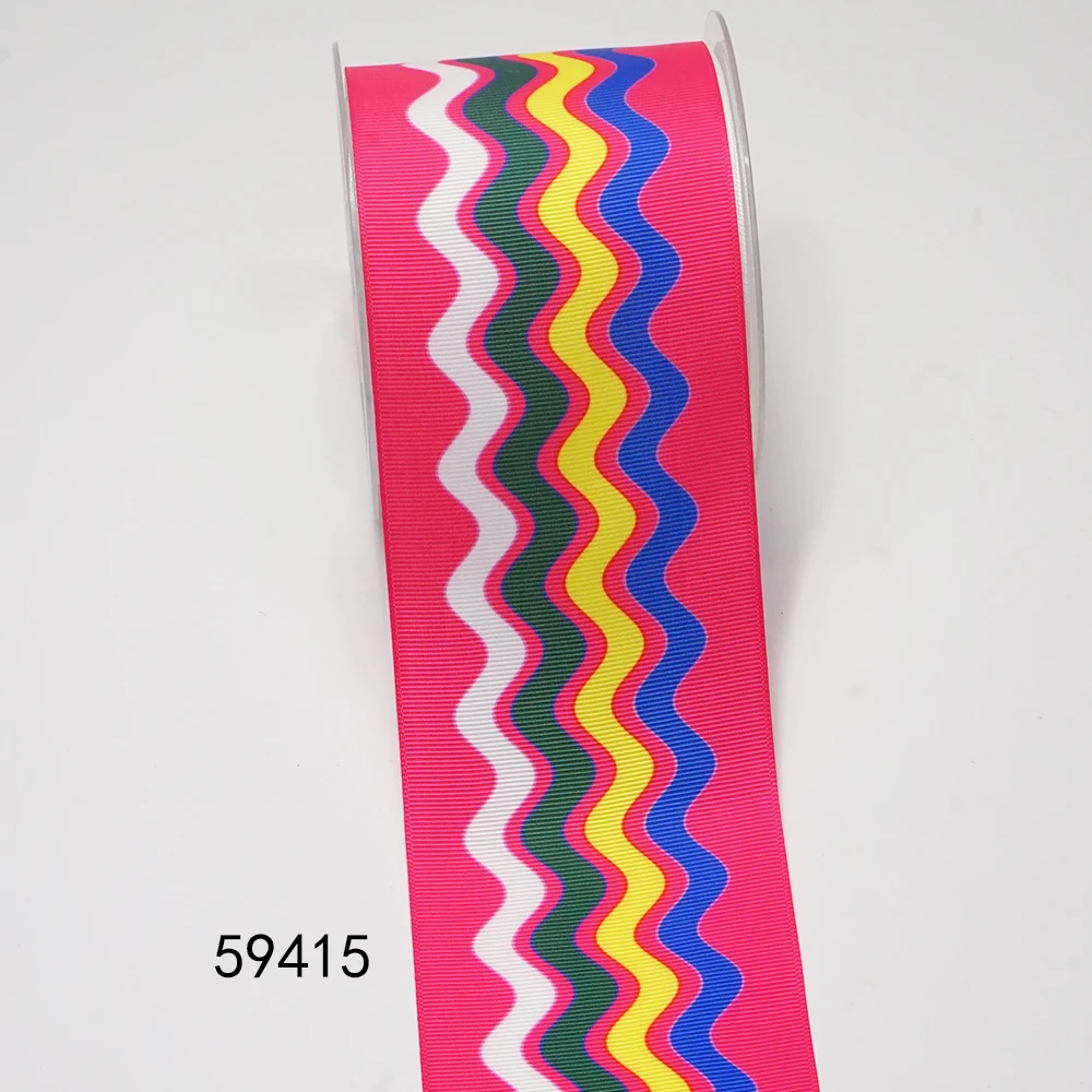 DIY Cartoon Stripe And Grid Printed Grosgrain Ribbon For Craft Supplies Sewing Accessories 5 Yards. 58531