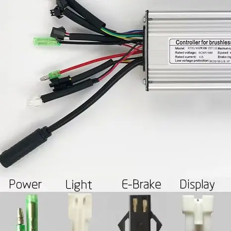 

22A Square Wave Controller For 500W-700W Motor Waterproof Motor Head With Double-headed Lamp Wire Sliver Aluminum Plastic
