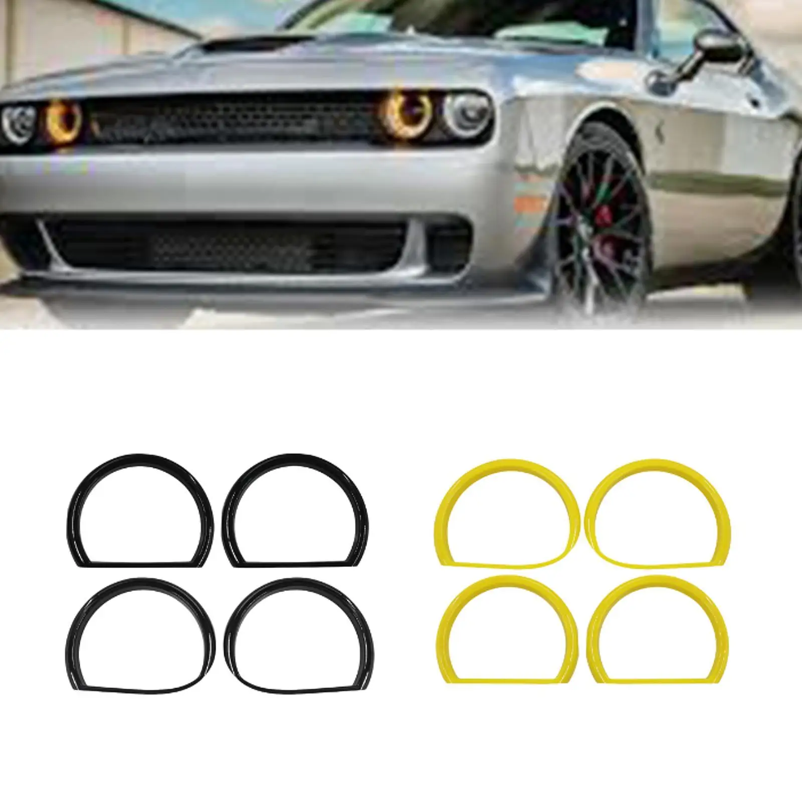 

4 шт., абажур для автомобильной фары, абажур для Dodge, насадка, профессиональная замена, простая установка