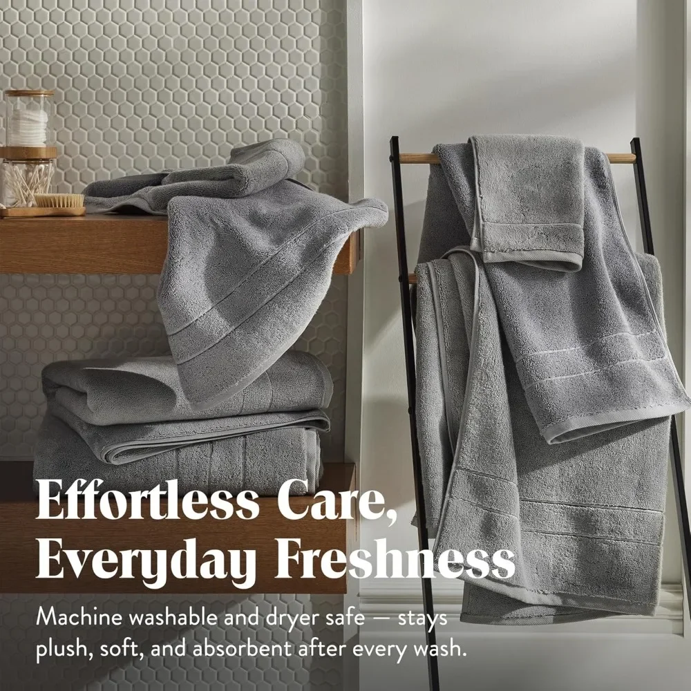 Juego de sábanas de algodón altamente absorbentes: 2 sábanas de baño de algodón turco de felpa y 2 toallas de mano, 820 GSM, lavables a máquina, lujosas
