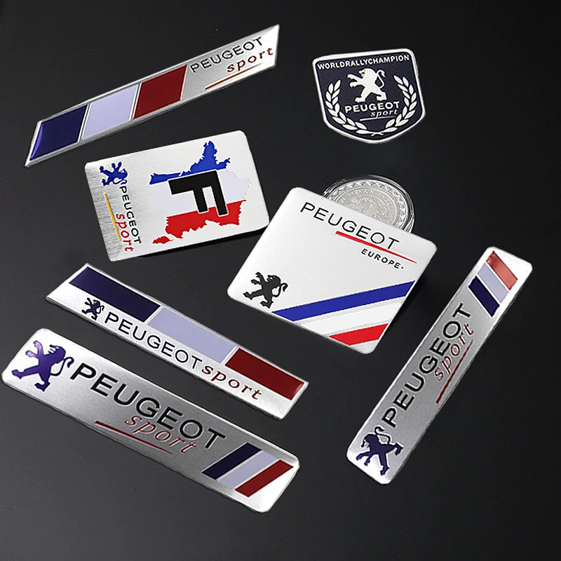 Car Styling Sticker 3D Aluminum Tail Emblem Badge Body Decal For Peugeot 2008 208 308 508 4008 408 3008 307 207 107 607 106 5008