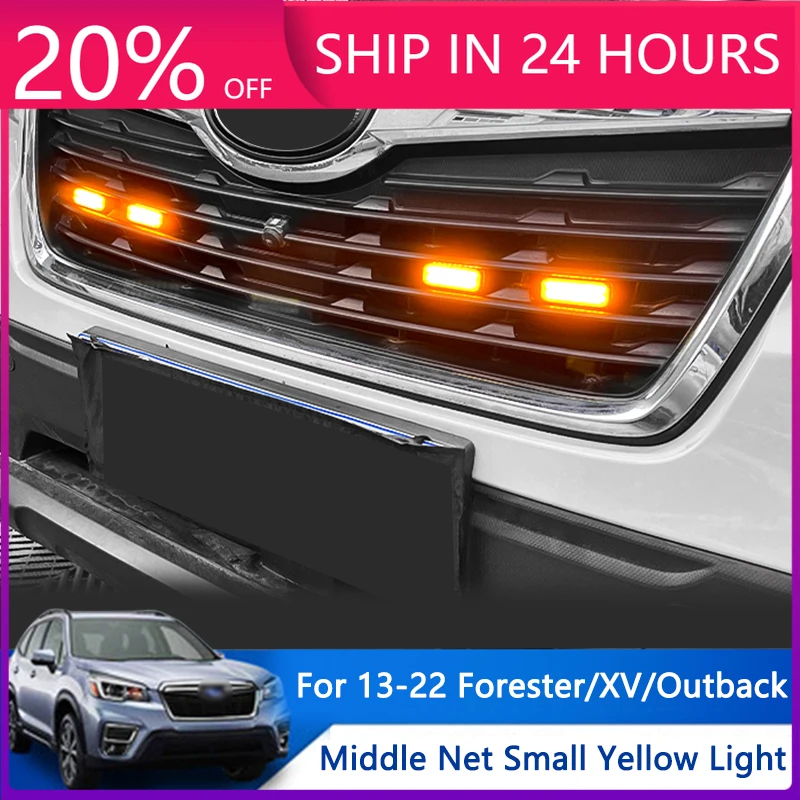 NEW Front Grille Light Center Grid Daytime Running Light Modified Fit For Subaru Series Forester XV Outback 2013-2022 Accessory