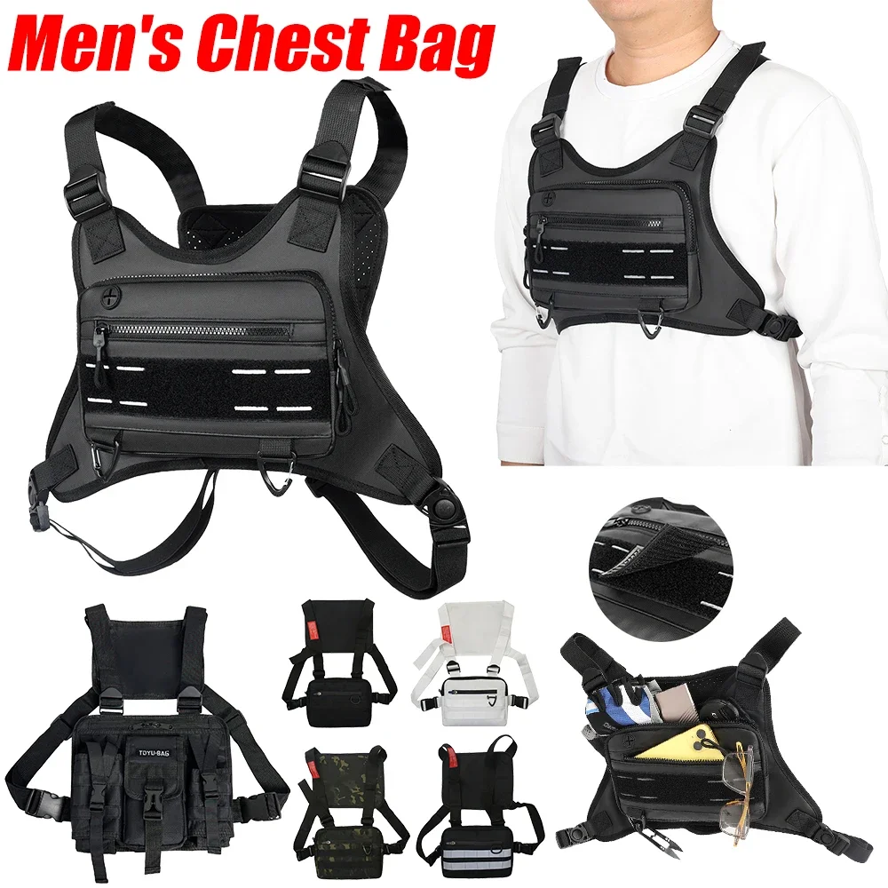 

Sport Chest Bag Water Resistant Lightweight Front Chest Pack Running Vest Bag Men Woman Phone Carry Waist Bag Extra Storage Pack