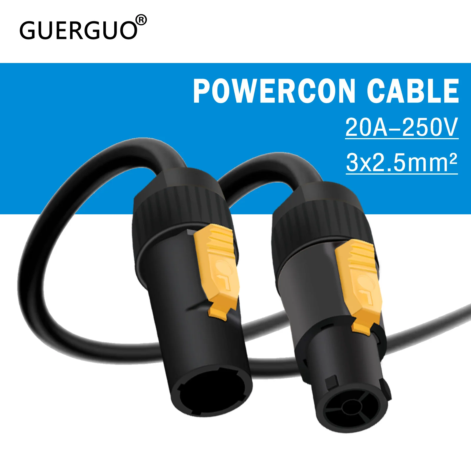 

PowerCon Cable,Pro Waterproof Pro 3Pins In/Output Powercon Connector Cord for Stage LED Screen Beam Moving Head Light,Speaker