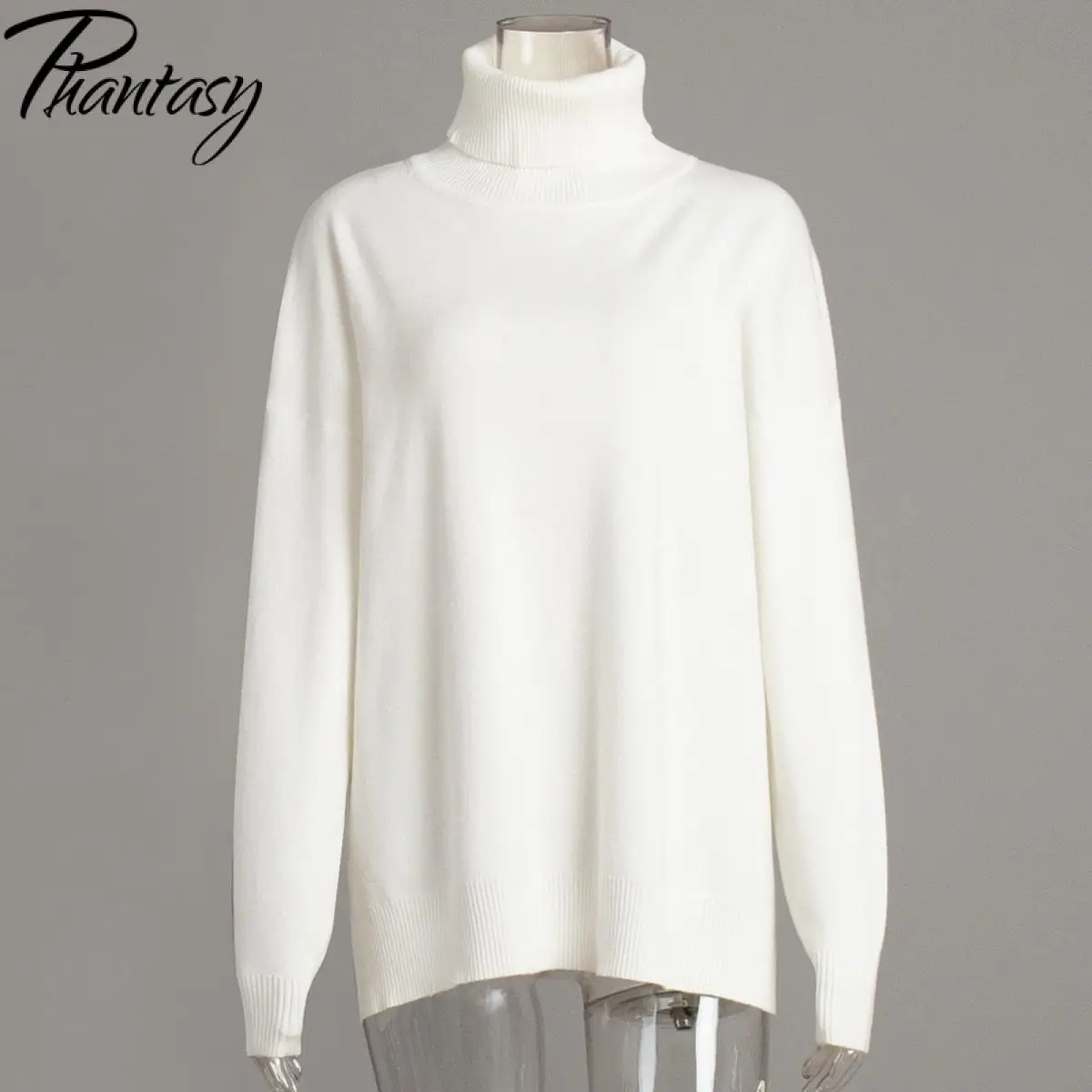 Phantasy Herbst Winter Pullover Warme Rollkragen Pullover Pullover Frauen Oversize Top Weiche Grundlegende Einfarbig Übergroßen Pullover