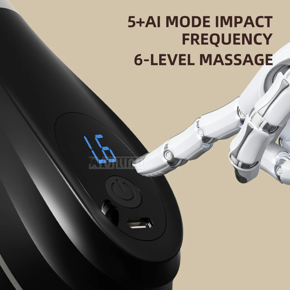 

U-aped Massage Rod Fascia Gun Multi-Functional Neck Shoulder Back Massager Tool for Deep Tissue Percussion