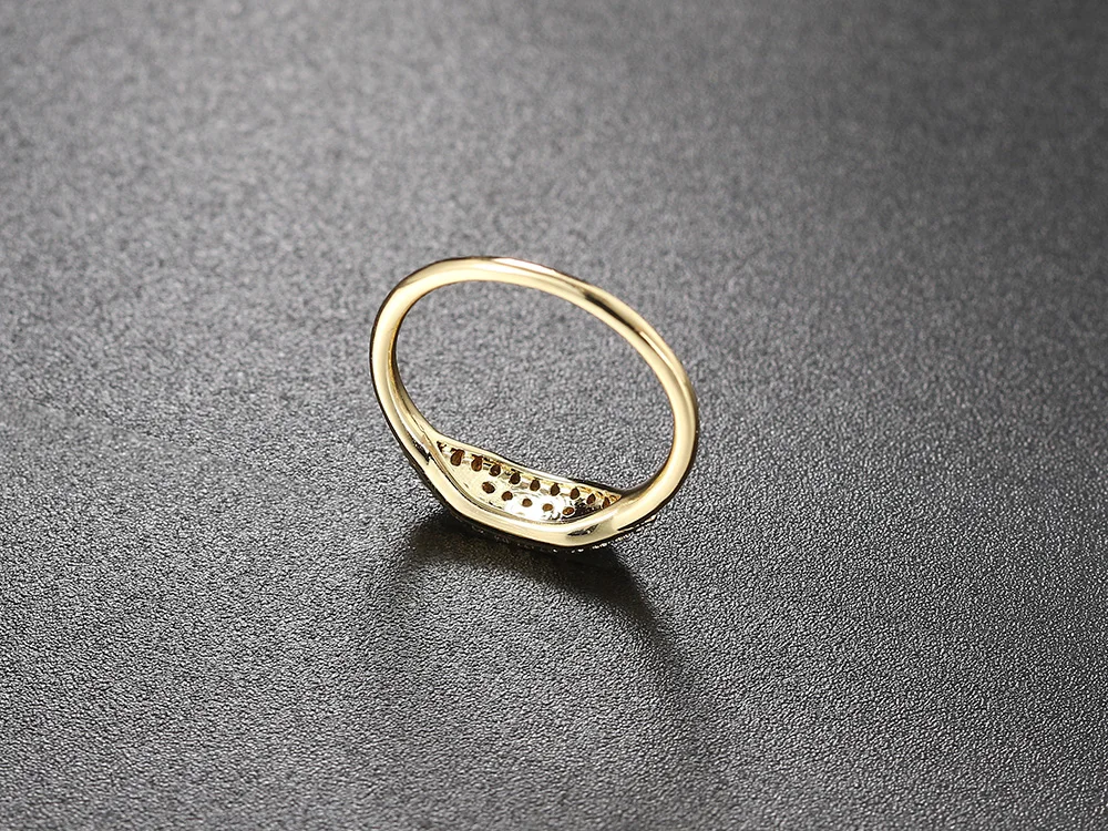 Dainty Minimalistischen Stacking Ring Für Frauen Trendy Zirkonia Gold Kristall Finger Zubehör für Weibliche Schmuck Geschenk R737 – Detail 7