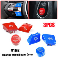 3PCS For BMW M3 M4 M5 M6 X5M X6M F80 F82 F83 F10 F21 F30 F32 F33 F36 F06 F12 Car Steering Wheel Button M1 M2 Mode Switch Control