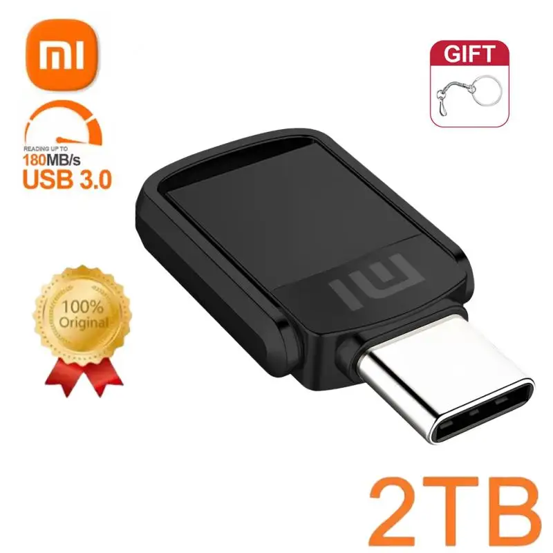 Xiaomi pen drive 2TB, kecepatan tinggi suspensi tipe U Disk asli USB 3.0 Flash Disk logam Drive memori USB